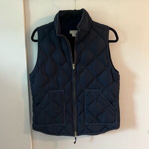 J. Crew Navy Quilted Diamond Puffer Vest